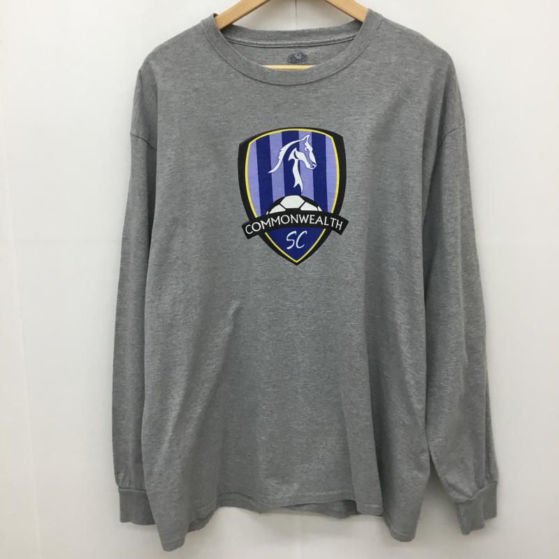 フルーツオブザルーム FRUIT OF THE LOOM カットソー 長袖 XL プリント 灰 / グレー /  メンズ USED 古着 中古 10134789