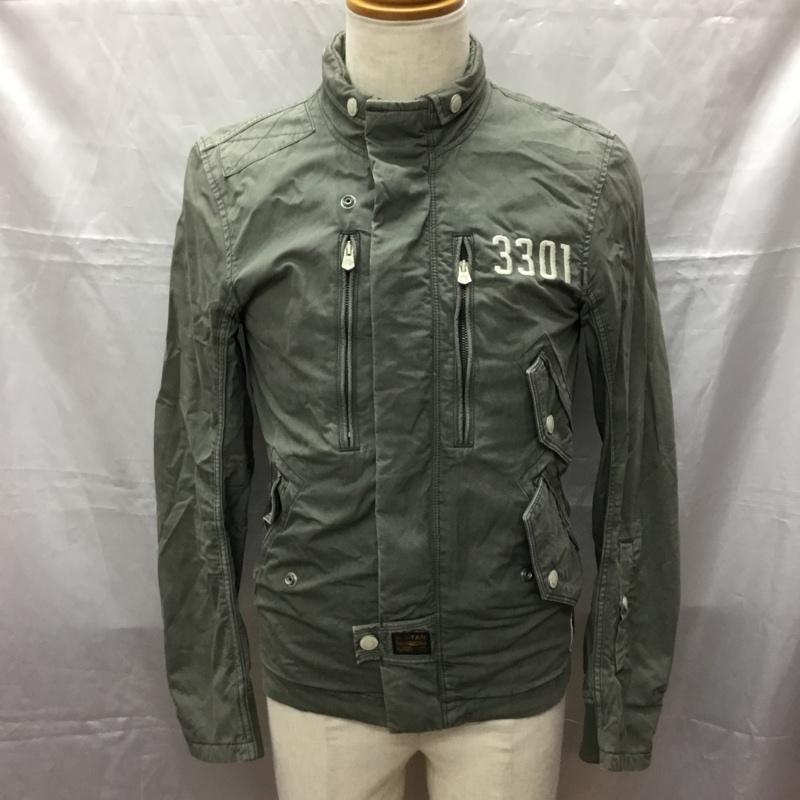 ジースターロゥ G-STAR RAW ジャケット、上着 ジャンパー、ブルゾン ジップアップジャケット ミリタリージャケット カジュアルジャケット S ロゴ、文字 カーキ / カーキ /  メンズ USED 古着 中古 10112298