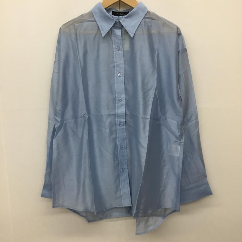 ダブルクローゼット w closet シャツ、ブラウス 長袖 360141 FREE 無地 水色 / ライトブルー /  レディース USED 古着 中古 10141334
