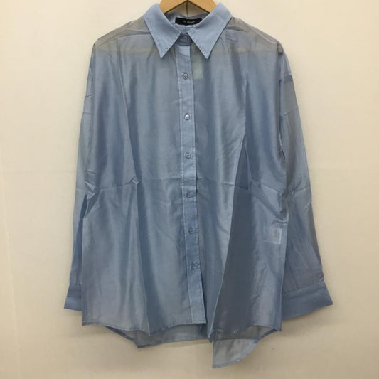 ダブルクローゼット w closet シャツ、ブラウス 長袖 360141 FREE 無地 水色 / ライトブルー /  レディース USED 古着 中古 10141334
