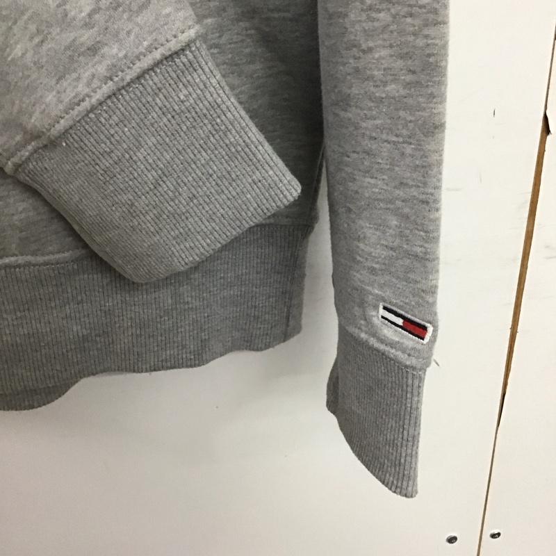 トミー ジーンズ TOMMY JEANS パーカー 長袖 L 無地 X 刺繍 灰 / グレー /  メンズ USED 古着 中古 10144896