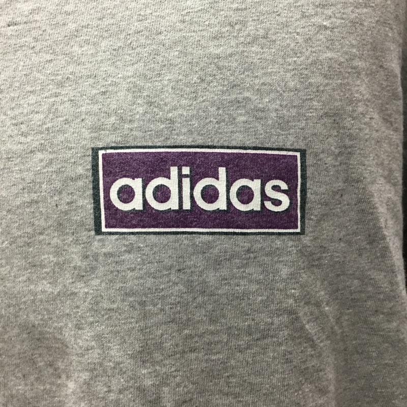 アディダス adidas Tシャツ 半袖 半袖カットソー プリントTシャツ クルーネックカットソー 古着 L ロゴ、文字 灰 / グレー /  メンズ USED 古着 中古 10115766
