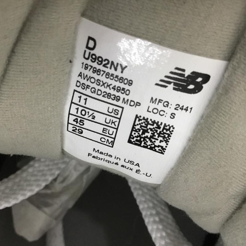 ニューバランス New Balance スニーカー スニーカー U992NY 29cm 箱有 29.0cm ロゴ、文字 紺 / ネイビー / X 灰 / グレー /  メンズ USED 古着 中古 10142064