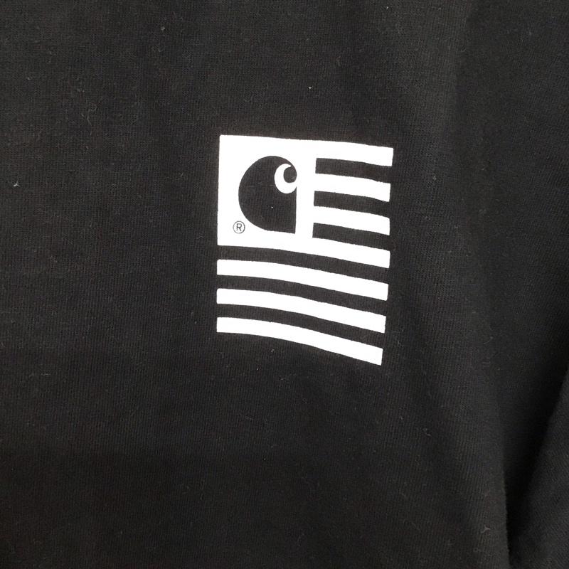 カーハート Carhartt Tシャツ 半袖 半袖カットソー プリントTシャツ クルーネックカットソー L ロゴ、文字 黒 / ブラック /  メンズ USED 古着 中古 10128658