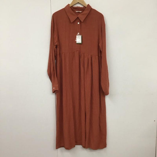 フリークスストア FREAK S STORE ワンピース ロングスカート 13-13-2489-00181-4395 ウエスト切り替えギャザーシャツワンピース 長袖 M 無地 橙 / オレンジ /  レディース USED 古着 中古 10130430