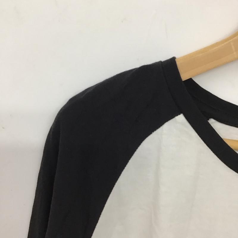 古着 USED カットソー 長袖 長袖カットソー ラグラン クルーネックカットソー プリントTシャツ M プリント 白 / ホワイト / X 黒 / ブラック /  メンズ USED 古着 中古 10135858