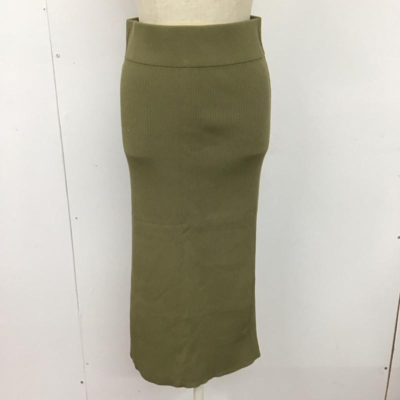 ザラ ZARA スカート ロングスカート リブニットスカート ロングスカート バックスリットスカート S 無地 カーキ / カーキ /  レディース USED 古着 中古 10110459