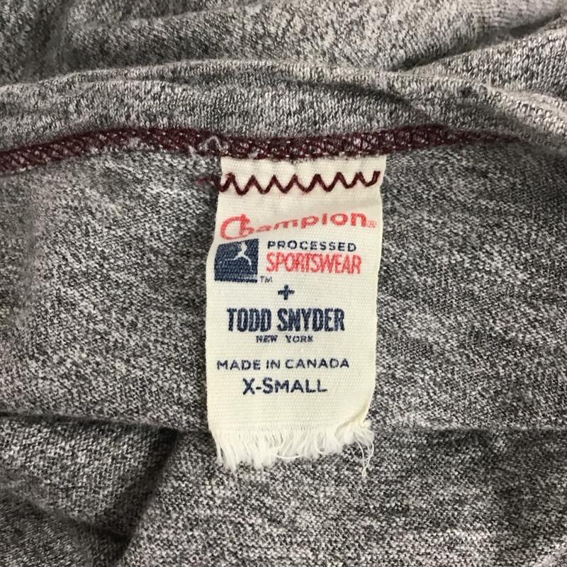 トッドスナイダー TODD SNYDER Tシャツ 半袖 半袖カットソー 無地Tシャツ クルーネックカットソー champion XS 無地 灰 / グレー /  メンズ USED 古着 中古 10125329