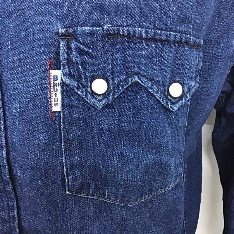 ブルーブルー BLUE BLUE シャツ、ブラウス 長袖 長袖シャツ デニムシャツ カラーシャツ 4 無地 インディゴ / インディゴ /  メンズ USED 古着 中古 10124916