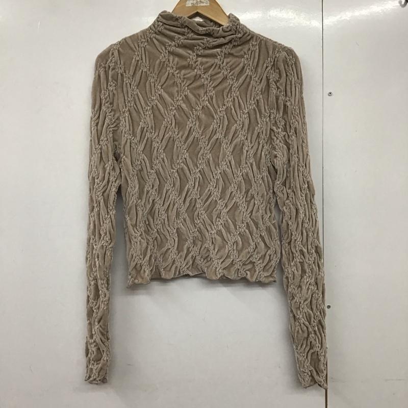 アズールバイマウジー AZUL BY MOUSSY カットソー 長袖 250HAC80-594I ベロアデザインカットトップス FREE 無地 ベージュ / ベージュ /  レディース USED 古着 中古 10140740