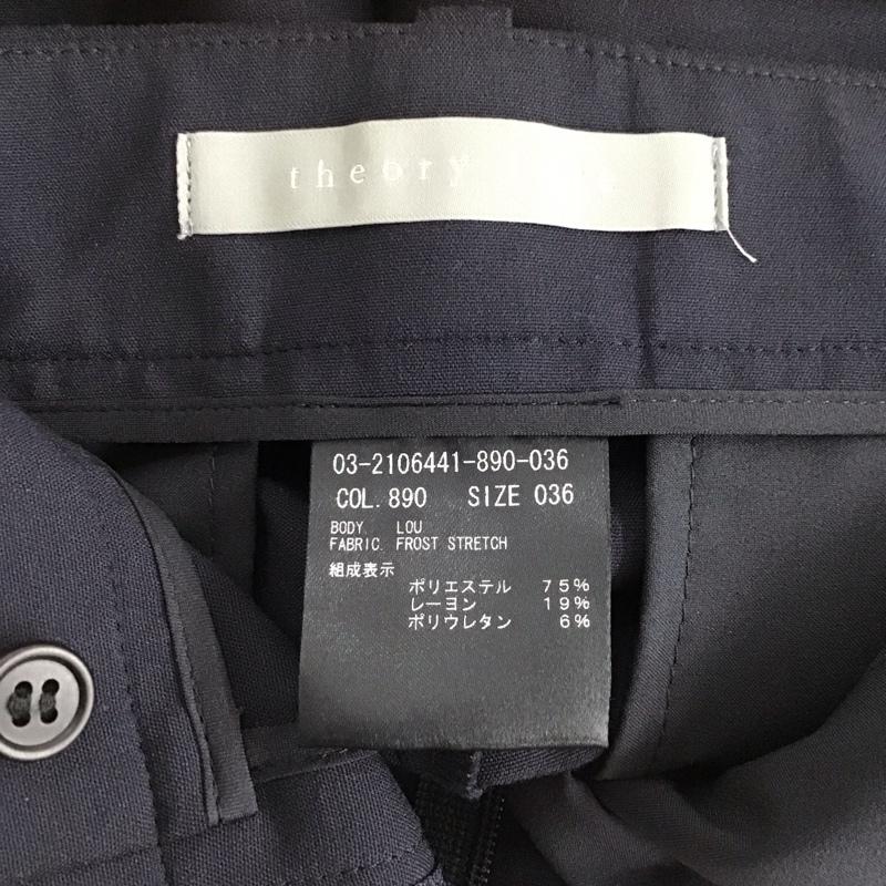 セオリー theory パンツ スラックス 36 無地 紺 / ネイビー /  レディース USED 古着 中古 10147236