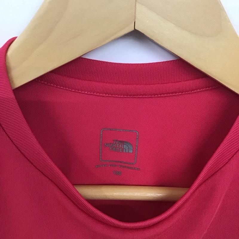 ザノースフェイス THE NORTH FACE Tシャツ 半袖 半袖カットソー プリントTシャツ クルーネックカットソー 130cm ロゴ、文字 赤 / レッド /  ボーイズ USED 古着 中古 10124131