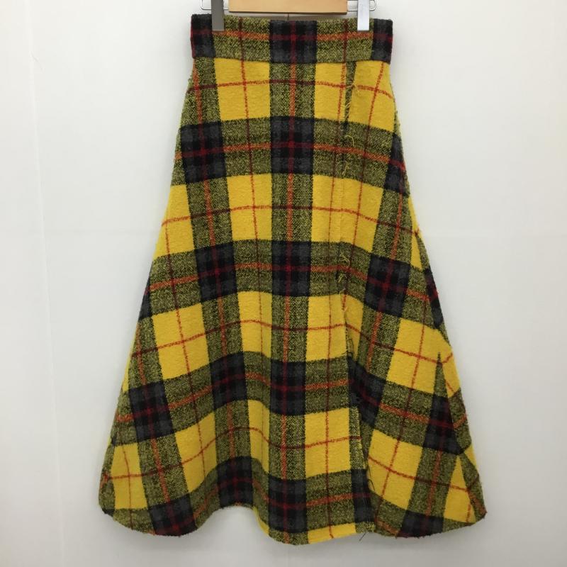 ミラオーウェン Mila Owen スカート ロングスカート 1 チェック 黄 / イエロー /  レディース USED 古着 中古 10141347