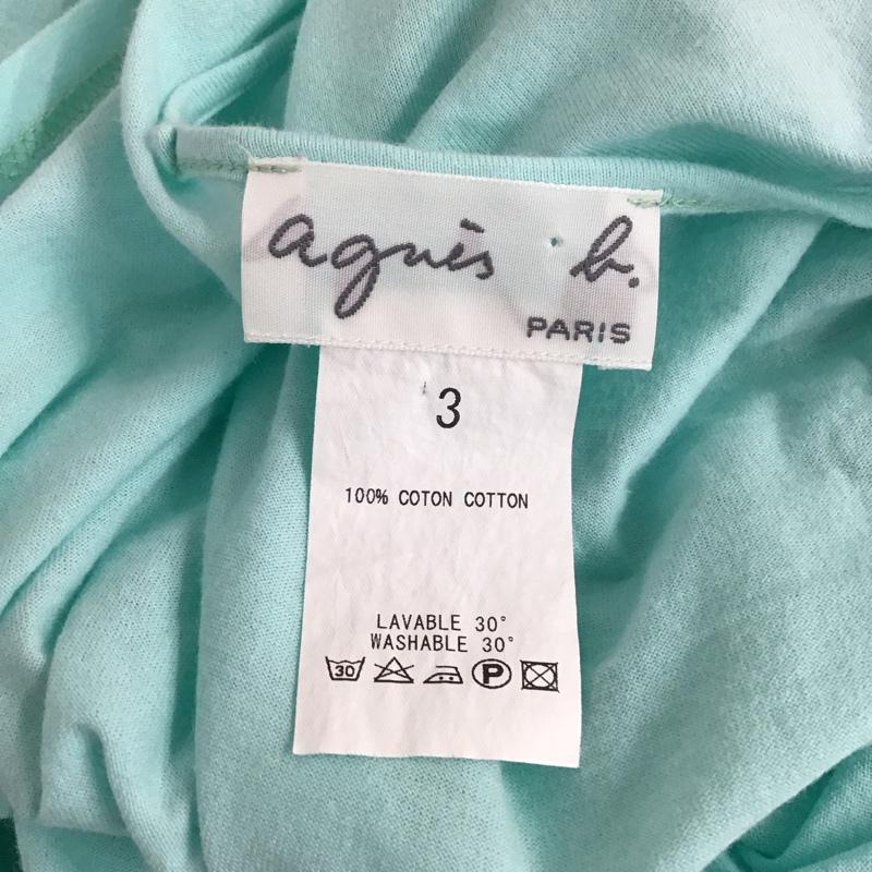 アニエス・ベー agnes b. カットソー 長袖 Vネック ロンT 3 無地 水色 / ライトブルー /  レディース USED 古着 中古 10116707