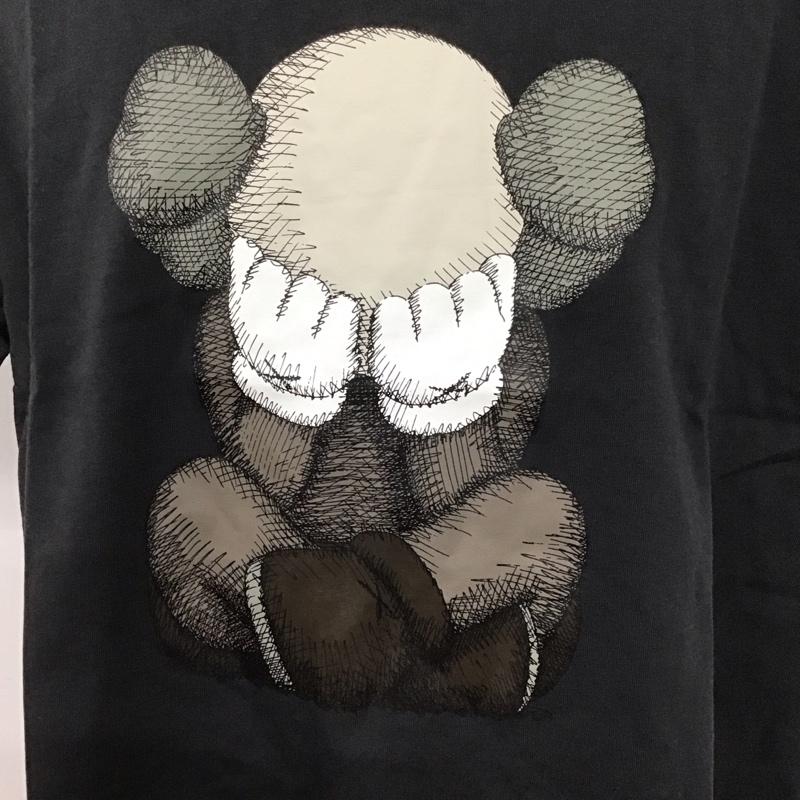 ユニクロ UNIQLO Tシャツ 半袖 341-446311 Tシャツ プリントTシャツ クルーネックカットソー 半袖カットソー XXL プリント 黒 / ブラック /  メンズ USED 古着 中古 10106545