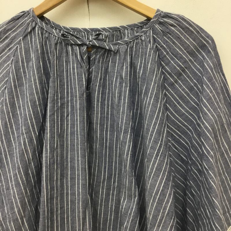 サマンサモスモス Samansa Mos2 シャツ、ブラウス 半袖 LNR-1709345 FREE ストライプ 青 / ブルー /  レディース USED 古着 中古 10144390