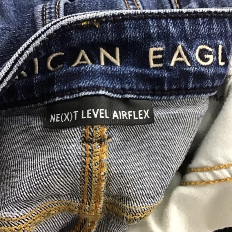 アメリカンイーグル AMERICANEAGLE パンツ デニム、ジーンズ デニムパンツ スリムパンツ ストレッチパンツ 33インチ ダメージ加工 インディゴ / インディゴ /  メンズ USED 古着 中古 10148014