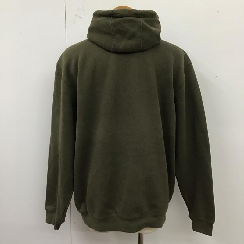 カーハート Carhartt パーカー 長袖 TS0121 プルオーバー 裏起毛 L ワンポイント カーキ / カーキ /  メンズ USED 古着 中古 10121333