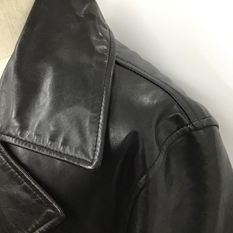 バナナリパブリック BANANA REPUBLIC ジャケット、上着 ジャンパー、ブルゾン レザージャケット カジュアルジャケット カラージャケット S 無地 黒 / ブラック /  メンズ USED 古着 中古 10103963
