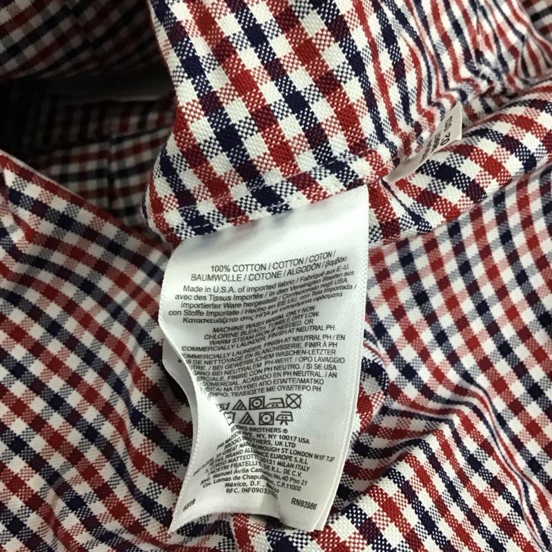 ブルックスブラザーズ BROOKS BROTHERS シャツ、ブラウス 長袖 BLACK FLEECE コットン BB1 USA ボタンダウン チェック 白 / ホワイト / X 赤 / レッド / X 紺 / ネイビー /  メンズ USED 古着 中古 10112672