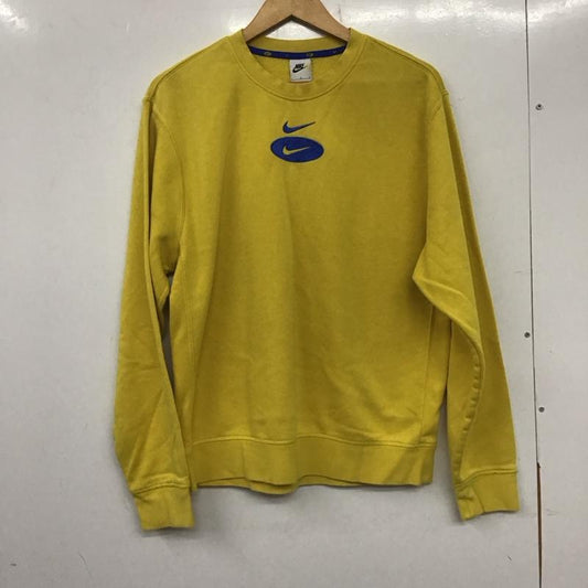 ナイキ NIKE トレーナー 長袖 DM5461-709 スウェット 裏起毛 バックプリント L ロゴ、文字 黄 / イエロー /  メンズ USED 古着 中古 10138962