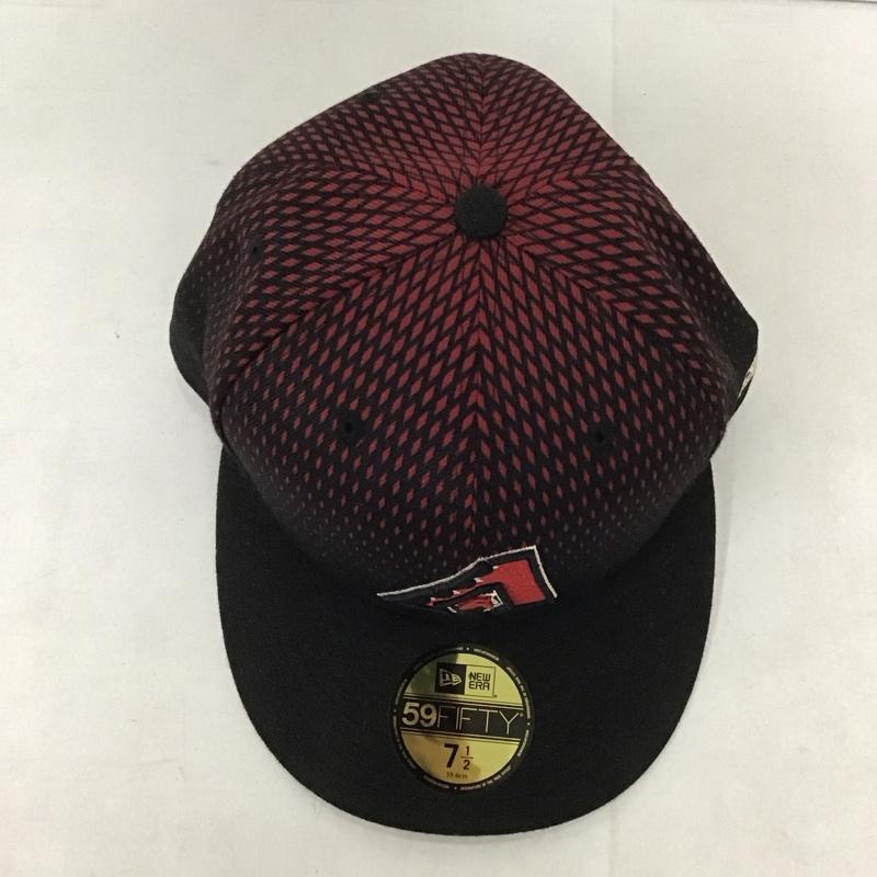 ニューエラ NEW ERA 帽子 キャップ 59FIFTY MLB ロゴ、文字 黒 / ブラック / X 赤 / レッド /  メンズ USED 古着 中古 10132438