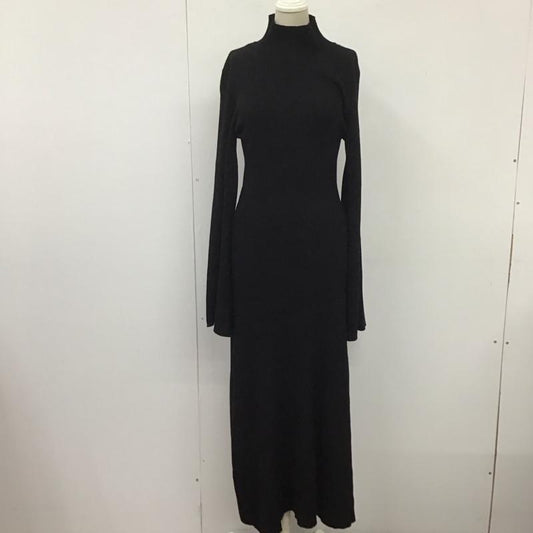 ザラ ZARA ワンピース ロングスカート 3433 002 800 モックネック リブ M 無地 黒 / ブラック /  レディース USED 古着 中古 10109412