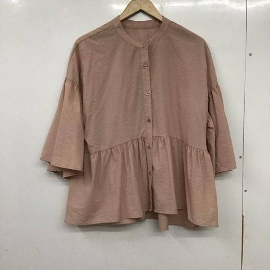 ローリーズファーム LOWRYS FARM シャツ、ブラウス 半袖 LF624013AD バンドカラーシャツ 五分袖 FREE 無地 桃 / ピンク /  レディース USED 古着 中古 10138514