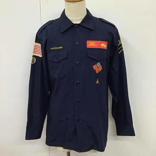 アベイシングエイプ A BATHING APE シャツ、ブラウス 長袖 ボーイスカウトシャツ L  紺 / ネイビー /  メンズ USED 古着 中古 10117972