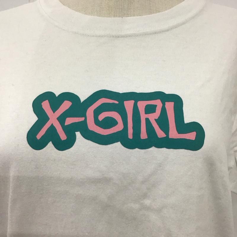 エックスガール X-girl Tシャツ 半袖 105208011002 クルーネック 2 ロゴ、文字 白 / ホワイト /  メンズ USED 古着 中古 10107066