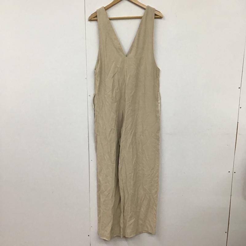 ザラ ZARA サロペット・オーバーオール サロペット、オーバーオール 3203/810/711 ダーツディティールワイドオーバーオール S 無地 ベージュ / ベージュ /  レディース USED 古着 中古 10130512