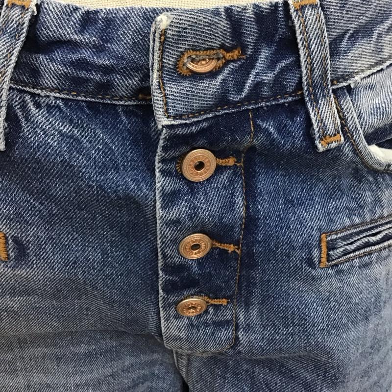 ザラ ZARA パンツ デニム、ジーンズ 6164 193 427 ハイウエスト ボタンフライ 無地 青 / ブルー /  レディース USED 古着 中古 10109719