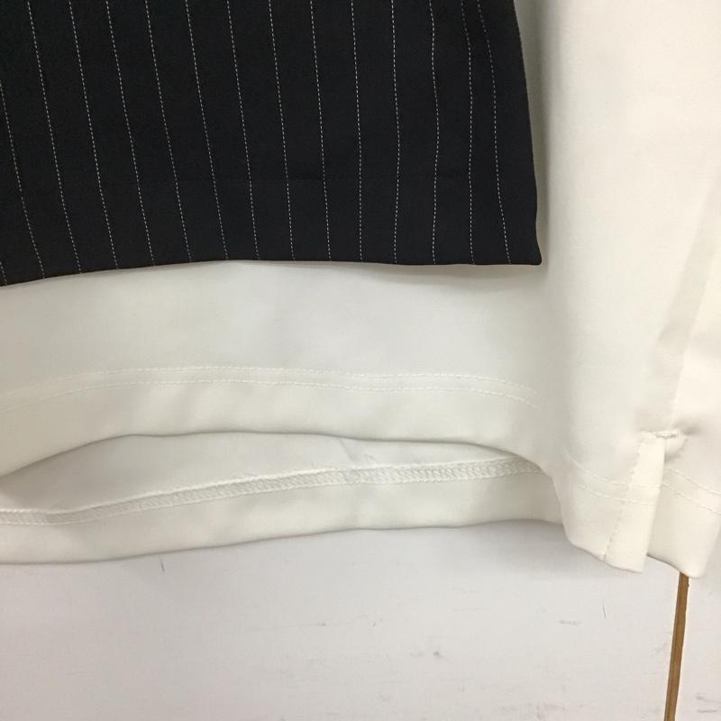 クルニ CULLNI Tシャツ 半袖 22-SS-034B コンビネーションストライププルオーバ S  白 / ホワイト / X 黒 / ブラック /  メンズ USED 古着 中古 10141118