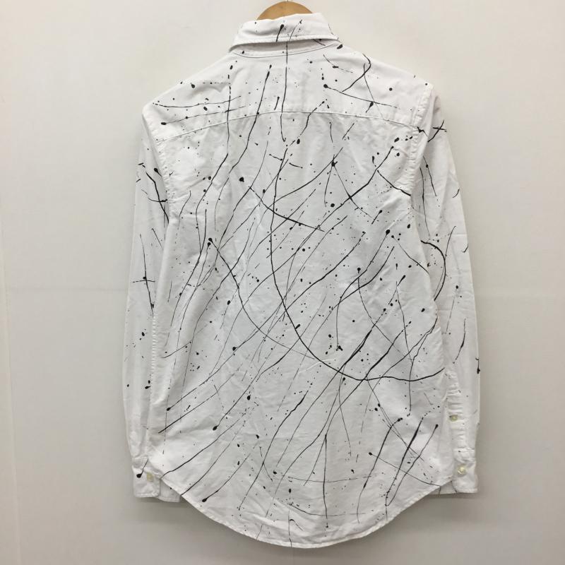 ラルフローレン RALPHLAUREN シャツ、ブラウス 長袖 4 総柄 白 / ホワイト / X 黒 / ブラック /  メンズ USED 古着 中古 10144854