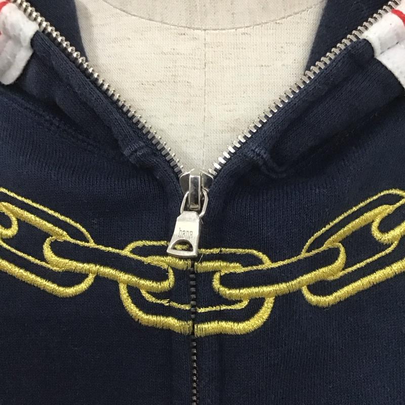 アベイシングエイプ A BATHING APE パーカー 長袖 ジップアップパーカー 長袖パーカー フード付きパーカー 長袖スウェット XL ロゴ、文字 紺 / ネイビー /  メンズ USED 古着 中古 10107416