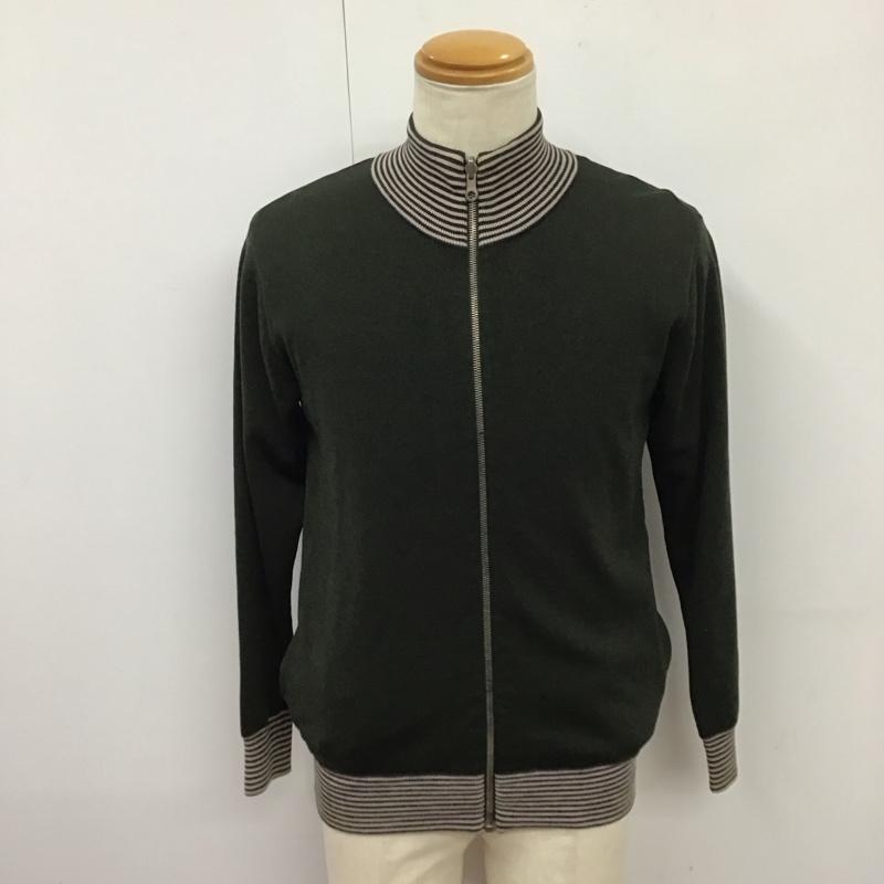 ポールスミス Paul Smith ジャケット、上着 ジャケット、ブレザー ジップアップニットジャケット スタンドカラーニットジャケット リバーシブル L 無地 カーキ / カーキ /  メンズ USED 古着 中古 10123803