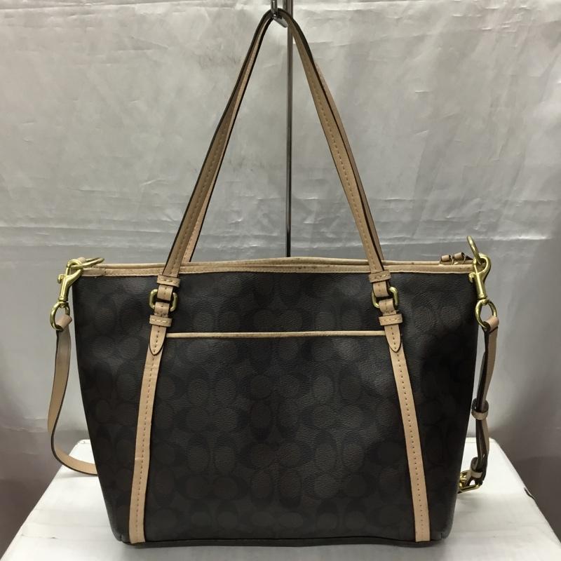 コーチ COACH トートバッグ トートバッグ F26186 ペイトン シグネチャー 2way ショルダー 総柄 ダークブラウン / ダークブラウン /  レディース USED 古着 中古 10115585