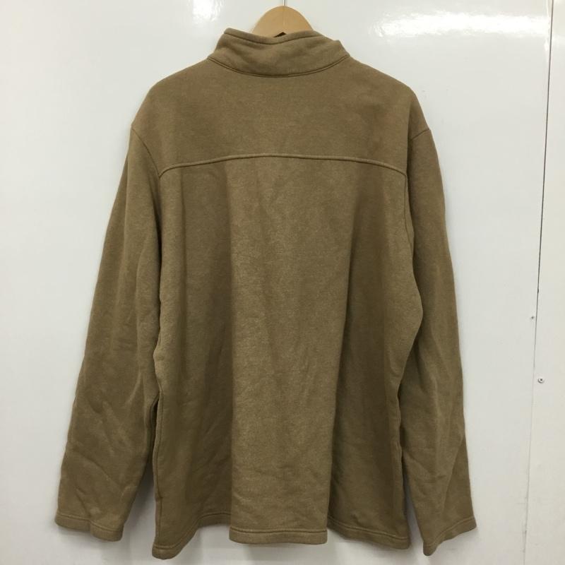 コロンビア Columbia トレーナー 長袖 ハーフジップ 裏起毛 XL ロゴ、文字 茶 / ブラウン /  メンズ USED 古着 中古 10150806