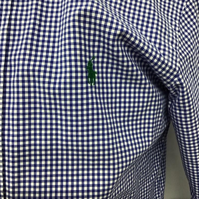 ラルフローレン RALPHLAUREN シャツ、ブラウス 長袖 長袖シャツ チェックシャツ カラーシャツ ボタンダウンシャツ M チェック 白 / ホワイト / X 青 / ブルー /  メンズ USED 古着 中古 10127982