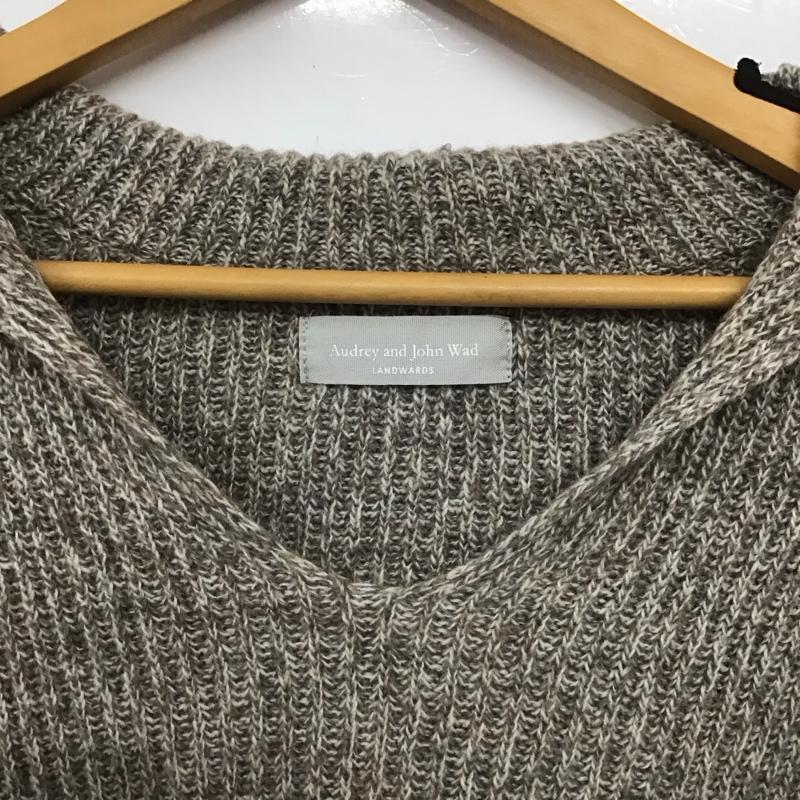 ランドワーズ LANDWARDS ニット、セーター 長袖 Audrey and John Wad セーラーカラー ナイロンウール FREE 無地 茶 / ブラウン /  レディース USED 古着 中古 10146404
