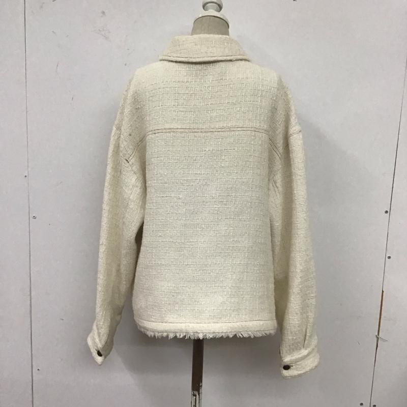ザラ ZARA ジャケット、上着 ジャケット、ブレザー カジュアルジャケット カラージャケット アウター L 無地 白 / ホワイト /  レディース USED 古着 中古 10124583