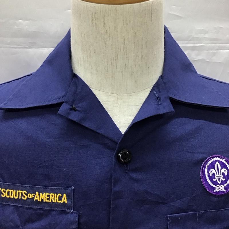 古着 USED シャツ、ブラウス 半袖 半袖シャツ ボーイスカウトシャツ カジュアルシャツ 古着 L ロゴ、文字 紺 / ネイビー /  メンズ USED 古着 中古 10110988