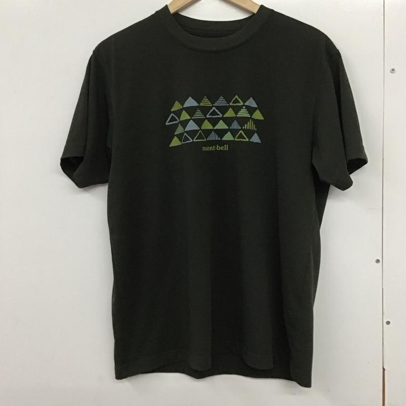 モンベル mont-bell Tシャツ 半袖 1114746 WICT山文様 半袖カットソー プリントTシャツ クルーネック M ロゴ、文字 カーキ / カーキ /  メンズ USED 古着 中古 10133515