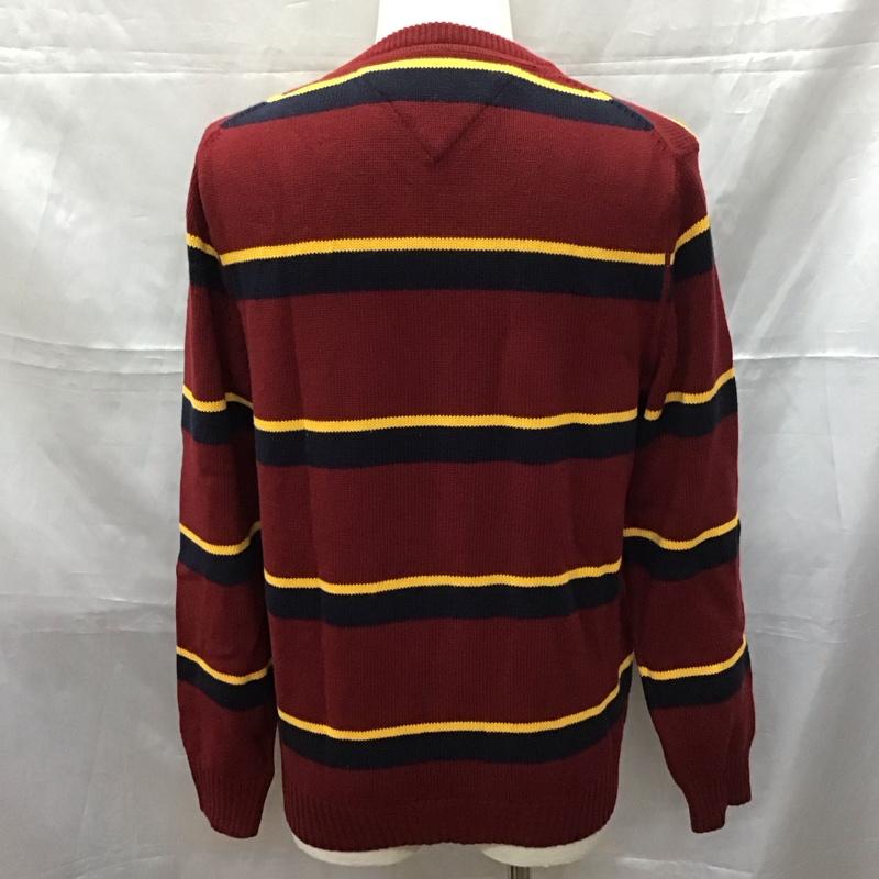 トミーヒルフィガー TOMMY HILFIGER ニット、セーター 長袖 長袖ニットカットソー クルーネックカットソー セーター ボーダーニットカットソー L ボーダー柄 マルチカラー / マルチカラー /  メンズ USED 古着 中古 10111325
