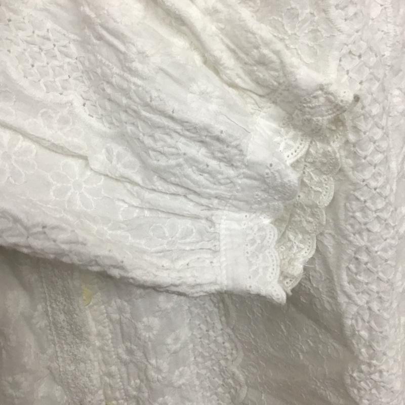 ひより HIYORI シャツ、ブラウス 長袖 長袖シャツ ノーカラーシャツ 前開きシャツ FREE レース柄 白 / ホワイト /  レディース USED 古着 中古 10129537