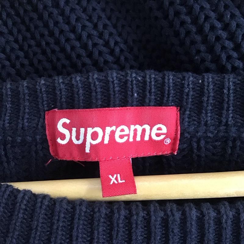 シュプリーム Supreme ニット、セーター 長袖 XL 刺繍 黒 / ブラック /  メンズ USED 古着 中古 10144862