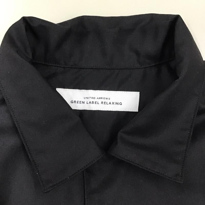 ユナイテッドアローズグリーンレーベルリラクシング UNITED ARROWS green label relaxing シャツ、ブラウス 半袖 半袖シャツ カラーシャツ 半袖カットソー ポケットシャツ S 無地 黒 / ブラック /  メンズ USED 古着 中古 10113216