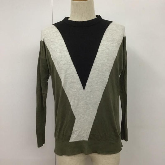 デンハム DENHAM ニット、セーター 長袖 長袖ニットカットソー クルーネックカットソー セーター リブニットカットソー 3 無地 黒 / ブラック / X 灰 / グレー / X カーキ / カーキ /  メンズ USED 古着 中古 10107108