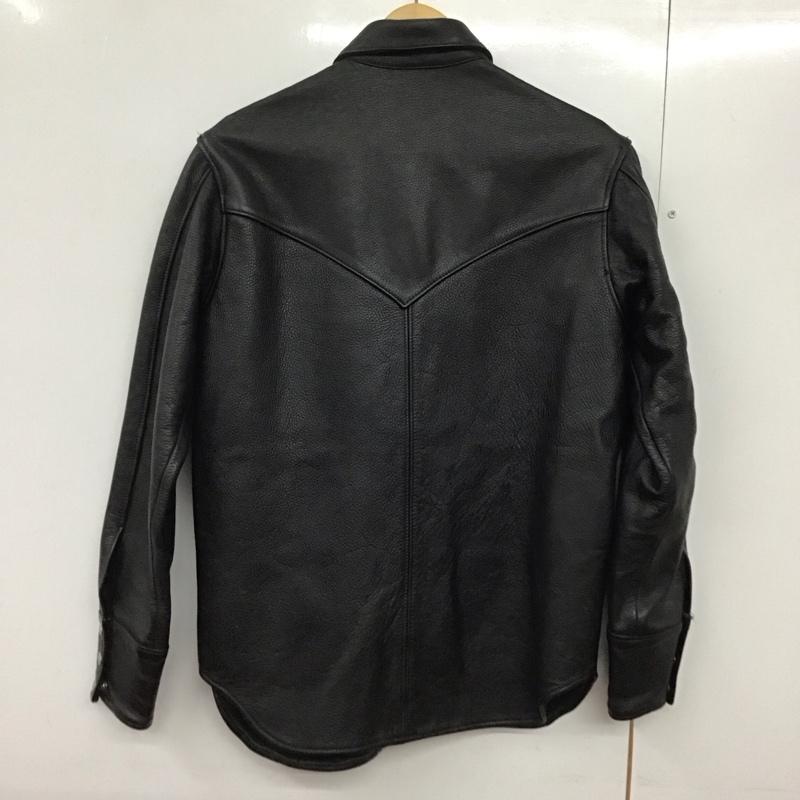 古着 USED シャツ、ブラウス 長袖 長袖レザーシャツ カラーシャツ フロントボタン 無地 黒 / ブラック /  メンズ USED 古着 中古 10142964