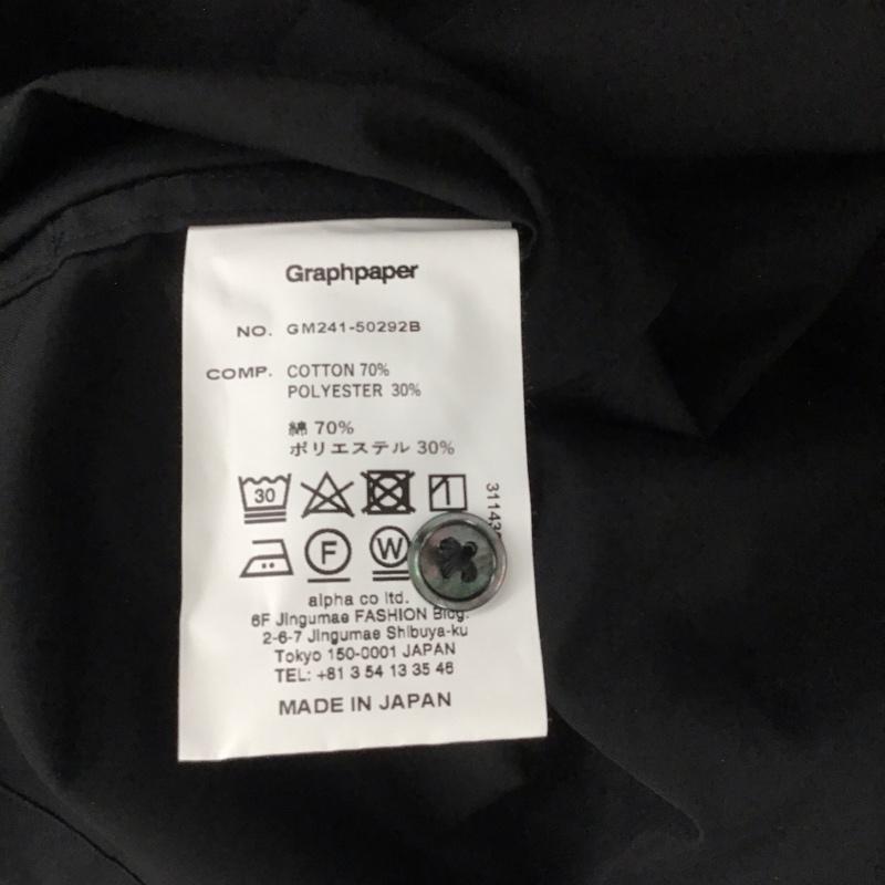 グラフペーパー Graphpaper シャツ、ブラウス 長袖 GM241-50292B Solotex Twill L/S Oversized Box Shirt S 無地 黒 / ブラック /  メンズ USED 古着 中古 10142199